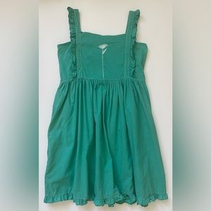 Sugar Girls’ Green Dress with Floral Embroidery